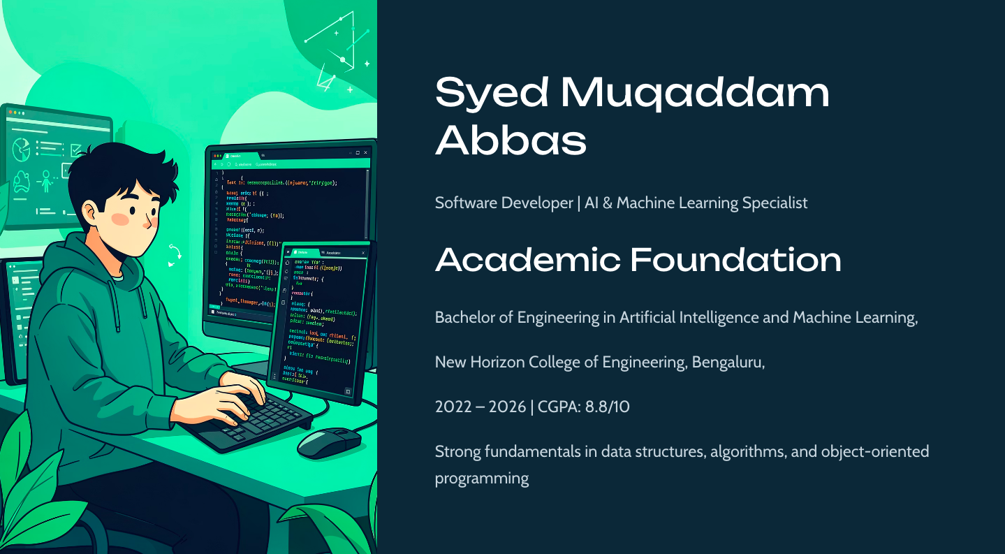 Syed Muqaddam Abbas - Software Developer & AI/ML Specialist
